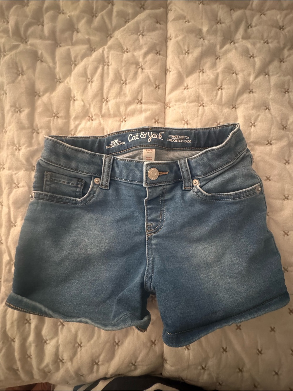 Cat & Jack Light Blue Stretch Denim Shorts